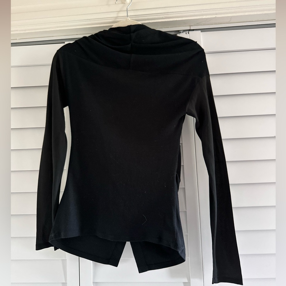 VTG Brunello Cucinelli Black Draped Long-Sleeve Top - Picture 4 of 6